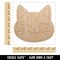 Happy Spotted Cat Face Unfinished Wood Shape Piece Cutout for DIY Craft Projects